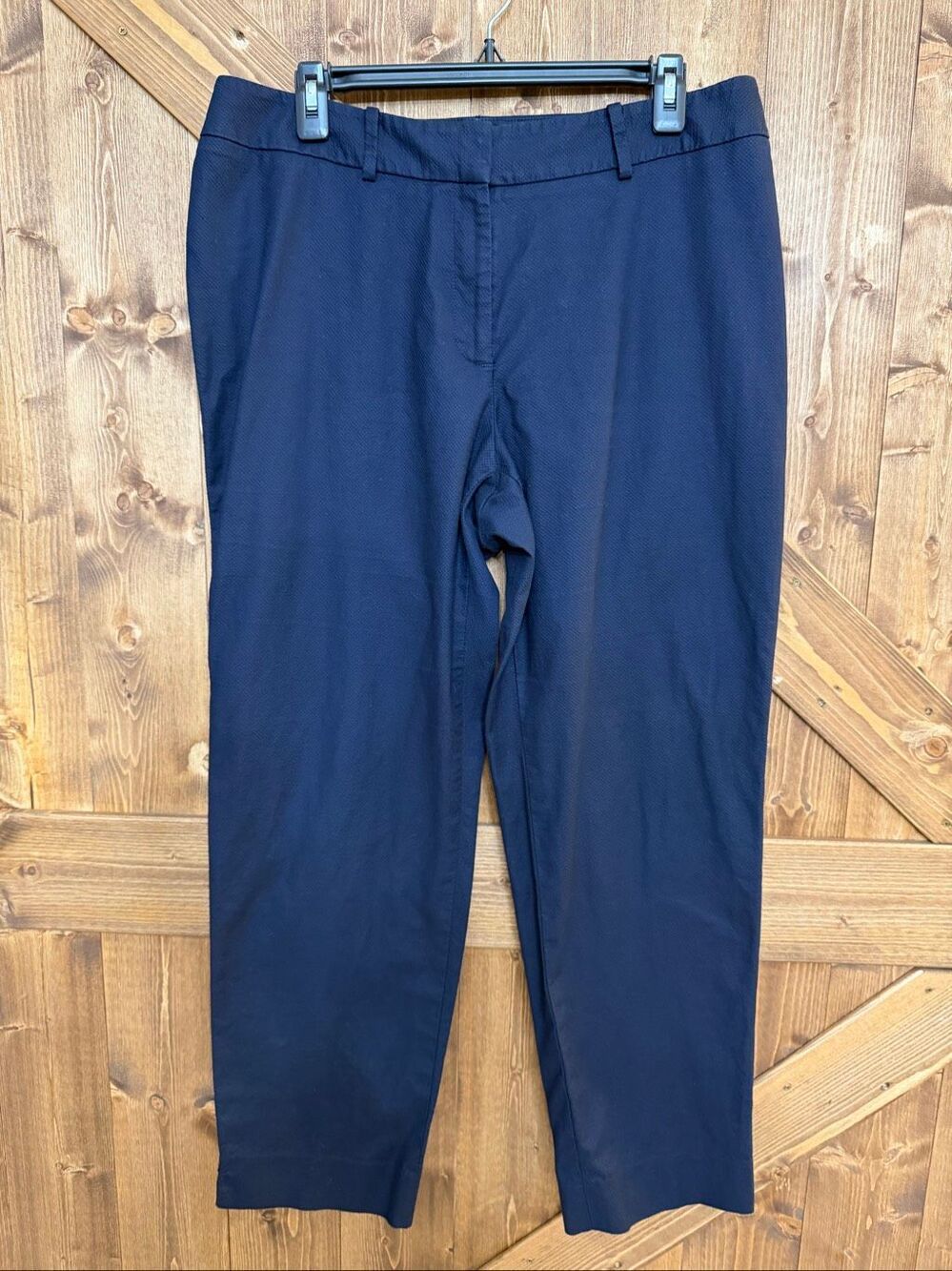 Talbots Hampshire 14W Navy Blue Ankle Pants Straight Leg Career Dress(9381)